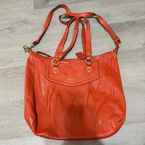 Coach Ashley  Women's Vibrant Orange Leather Carryall or Shoulder Bag